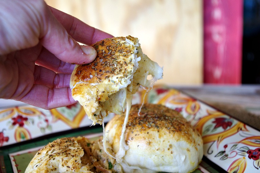 Cheesy Chicken Salad Stuffed Buns