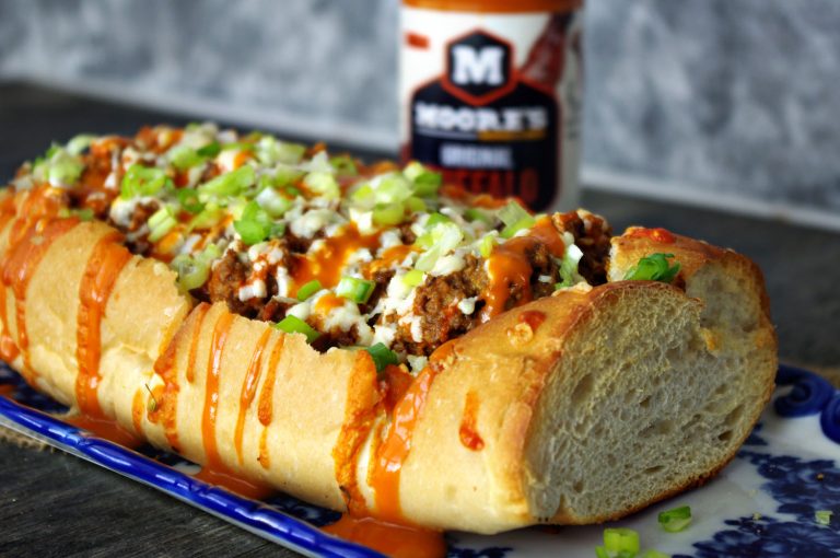 Home 11 Buffalo Cheeseburger Stuffed French Bread | Dixie Chik Cooks