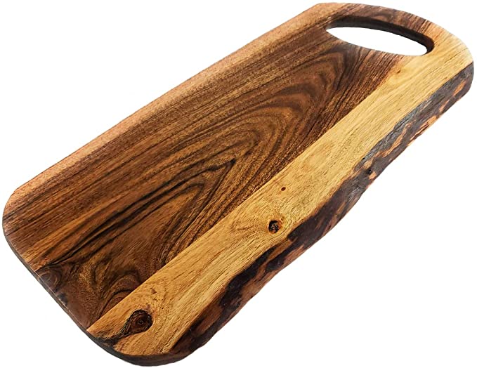 olive wood cutting board rectangular with handle, small medium large