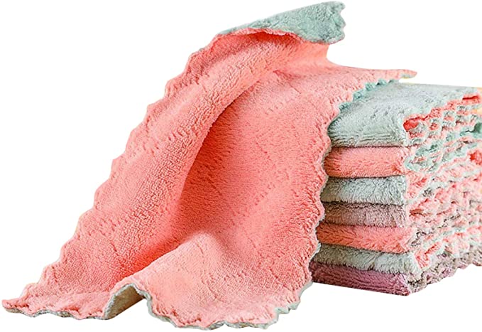 YOHOTA Microfiber Cleaning Cloth,Kitchen Dish Towels ,Reusable,Absorbent,Nonstick,Quick-Drying(12 Pack)
